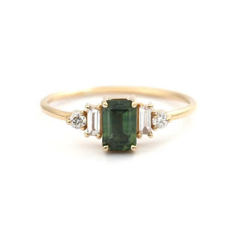Emerald Horizon Sapphire Diamond Ring