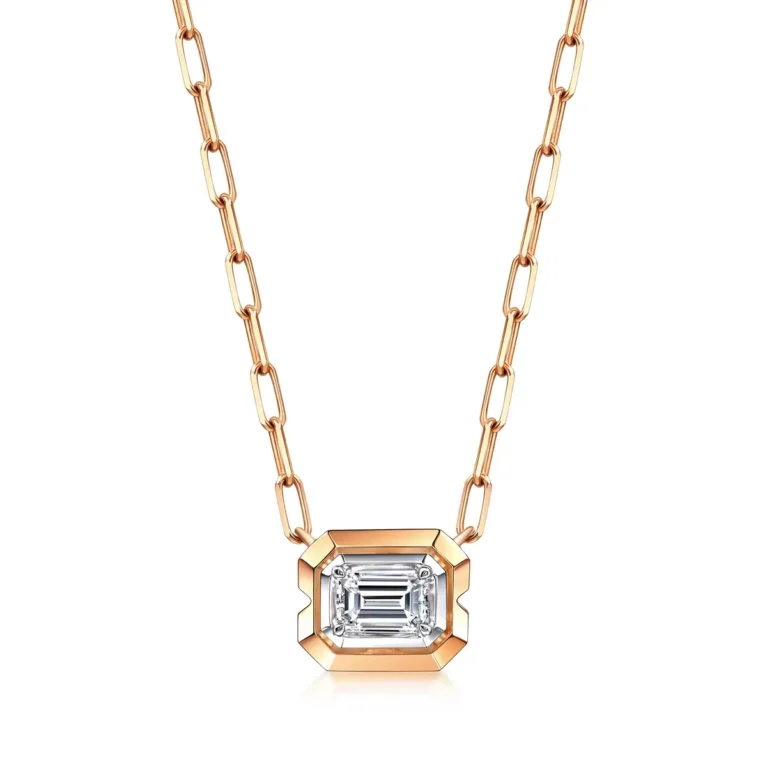 Essence 'M' 18K White & Red Gold Diamond Necklace