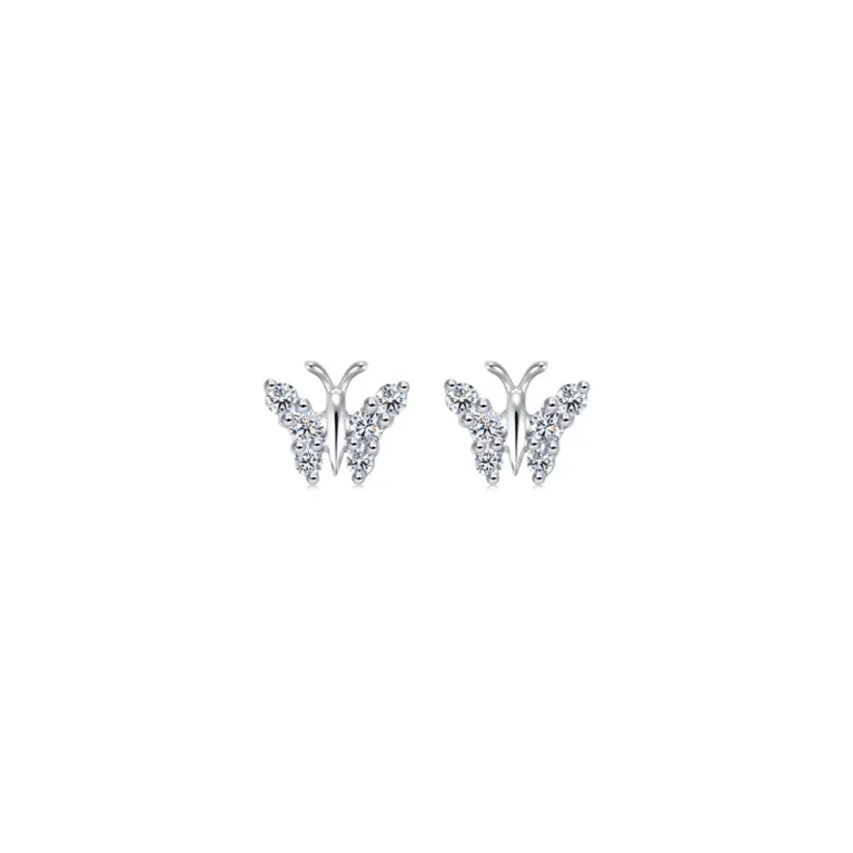 Butterflies - 18K White Gold Diamond Earrings