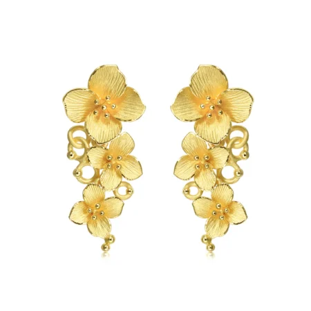 Golden flowers - 18K Gold Earrings