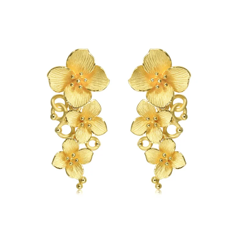Golden flowers - 18K Gold Earrings