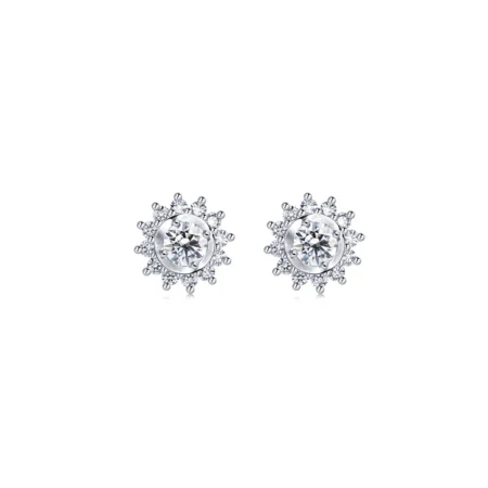 The Sun - 18K White Gold Diamond Earrings