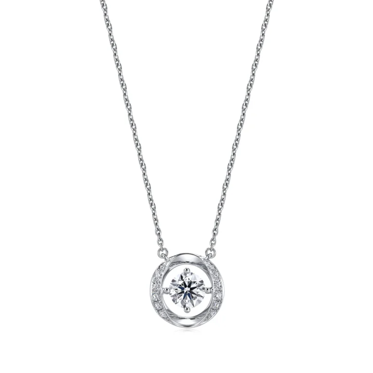 Celestial Orbit - Etch' 18K White Gold Diamond Necklace