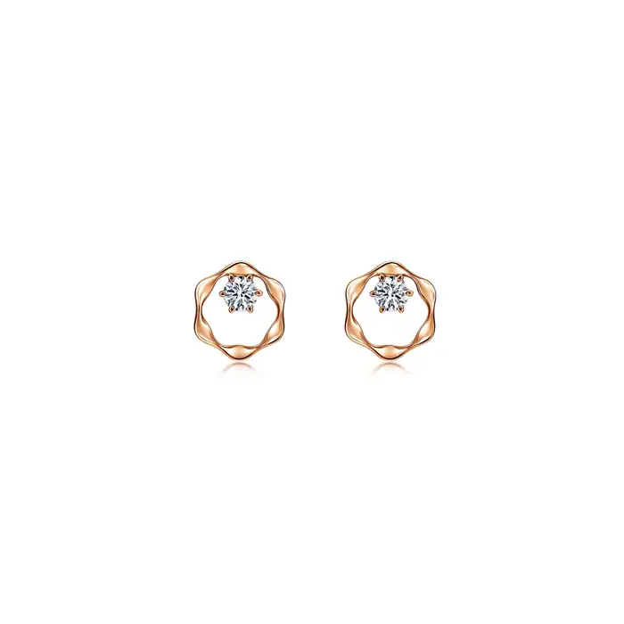 Eterna Flower - 18K Rose Gold Diamond Earrings